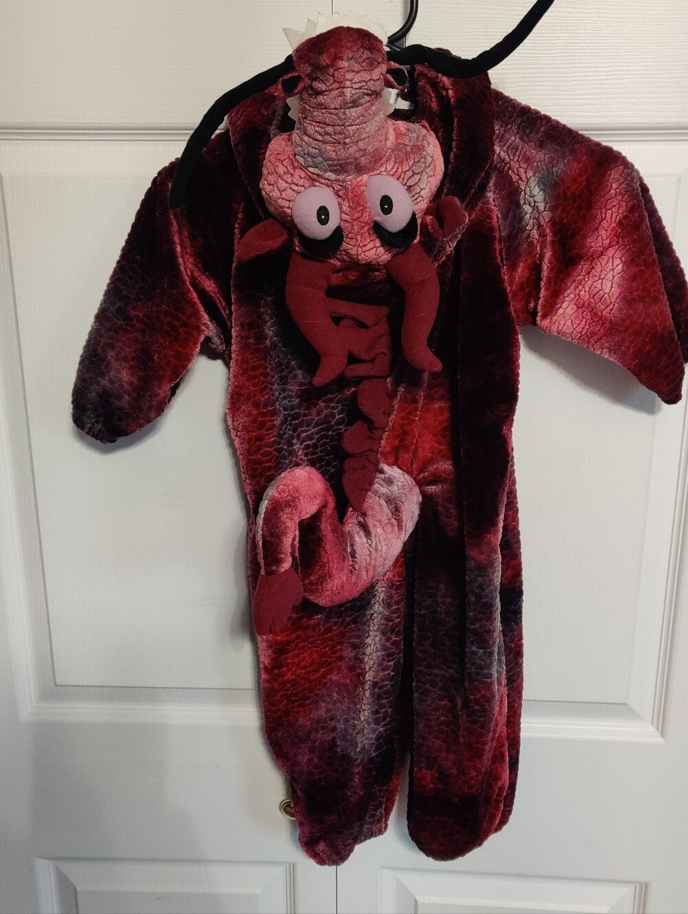 Red Dragon Kids Halloween Costume 4-5 M Hooded Cosplay Burgundy Tail Unisex